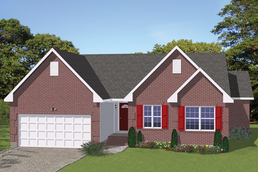 3-Bedroom, 1295 Sq Ft Traditional House Plan - 200-1003 - Front Exterior