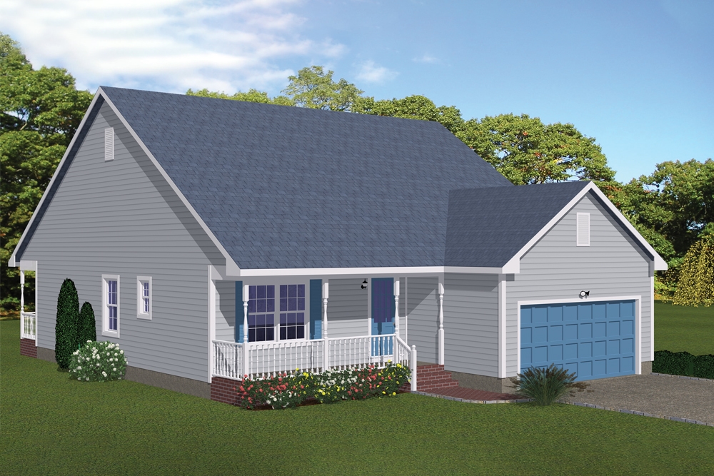 3-Bedroom, 1311 Sq Ft Cottage House Plan - 200-1011 - Front Exterior