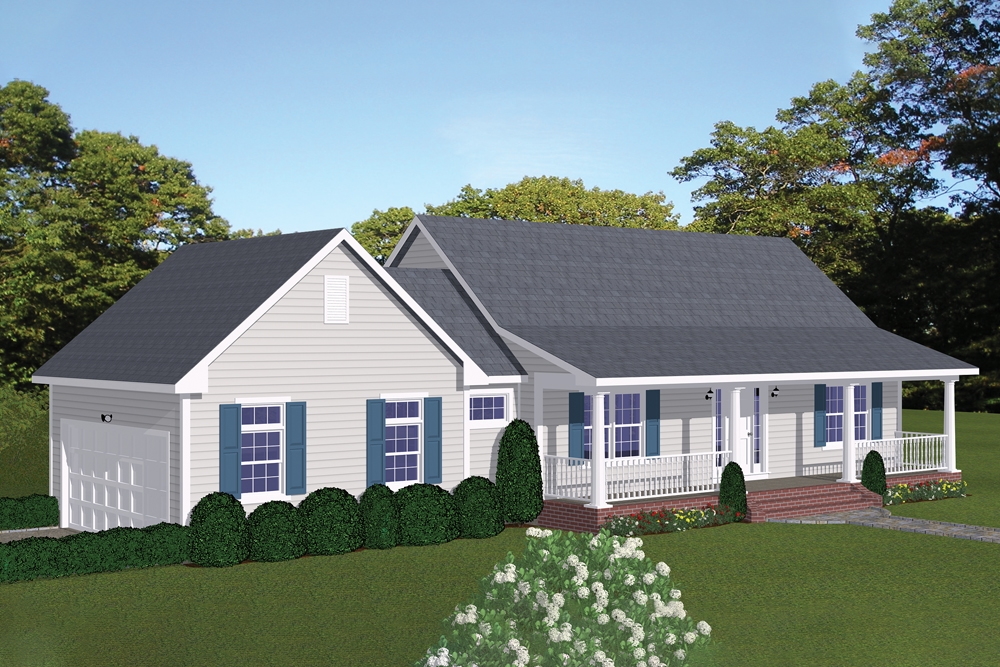 2-Bedroom, 1085 Sq Ft Cottage House Plan - 200-1017 - Front Exterior