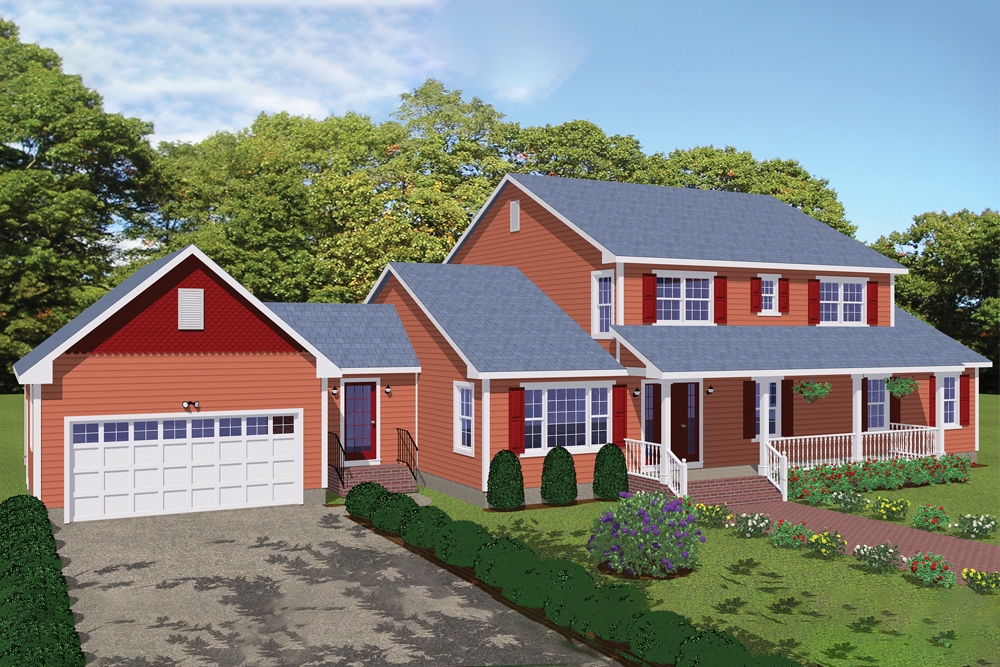 4-Bedroom, 3123 Sq Ft Farmhouse Home Plan - 200-1036 - Main Exterior