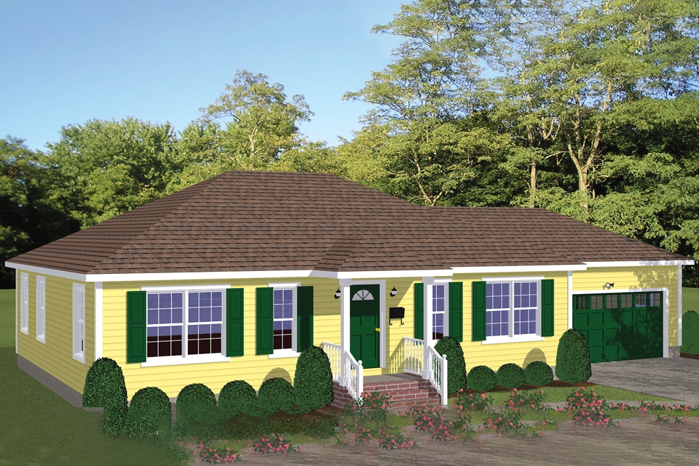 2-Bedroom, 1344 Sq Ft Cottage Home Plan - 200-1040 - Main Exterior