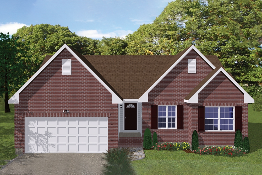 3-Bedroom, 1295 Sq Ft Ranch House Plan - 200-1052 - Front Exterior