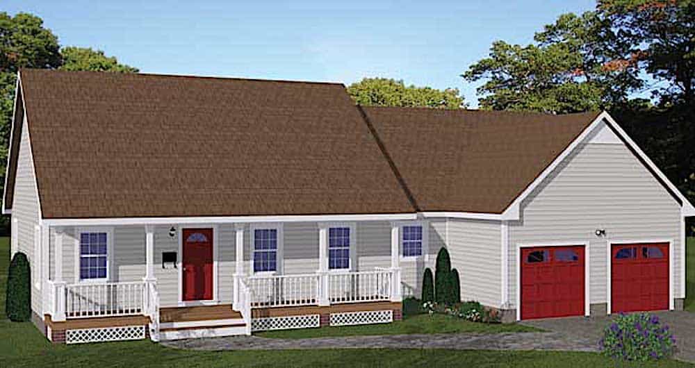 3-Bedroom, 1360 Sq Ft Ranch Home -Plan #200-1063 - Main Exterior