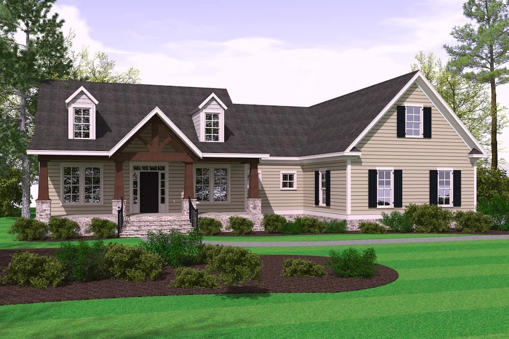 3-Bedroom, 2509 Sq Ft Farmhouse Home - Plan #201-1000 - Main Exterior