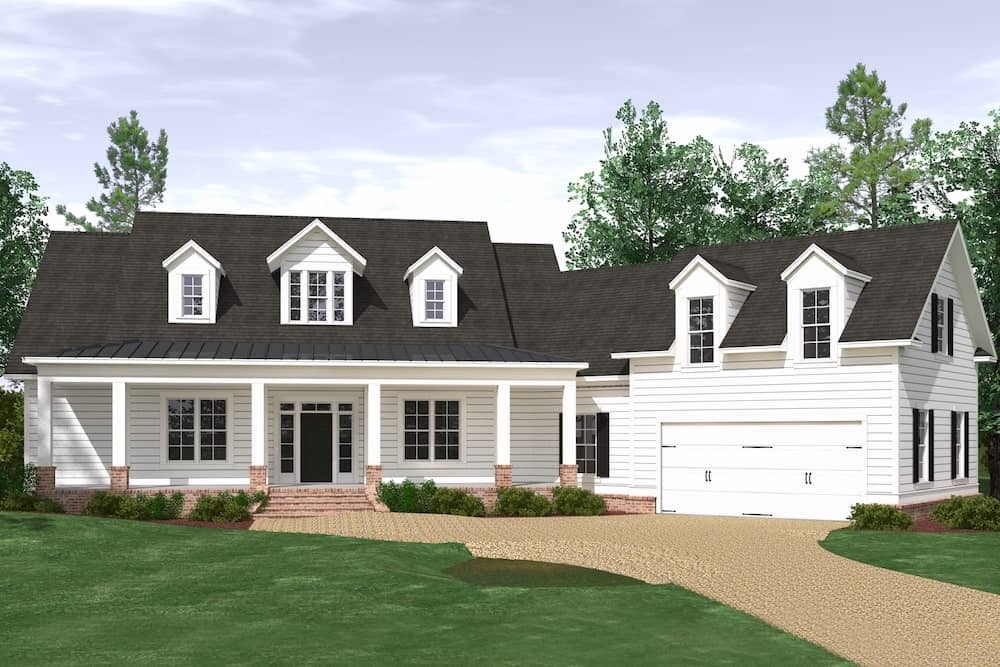 3-Bedroom, 3280 Sq Ft Cape Cod Farmhouse - Plan #201-1005 - Front Exterior