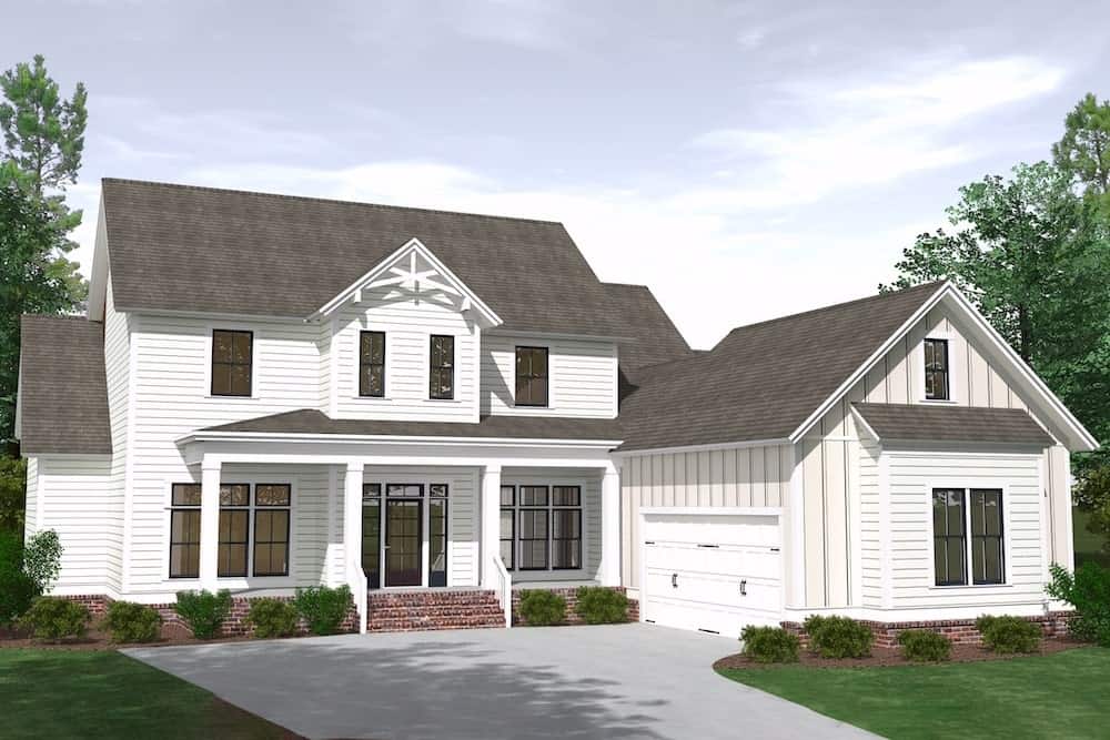 5-Bedroom, 3820 Sq Ft Farmhouse House - Plan #201-1021 - Front Exterior