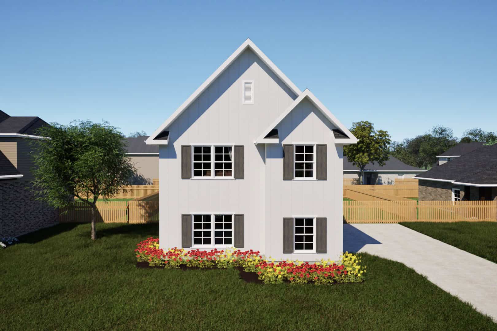 1-Bedroom, 684 Sq Ft Garage w/Apartments Home Plan - 203-1053 - Main Exterior
