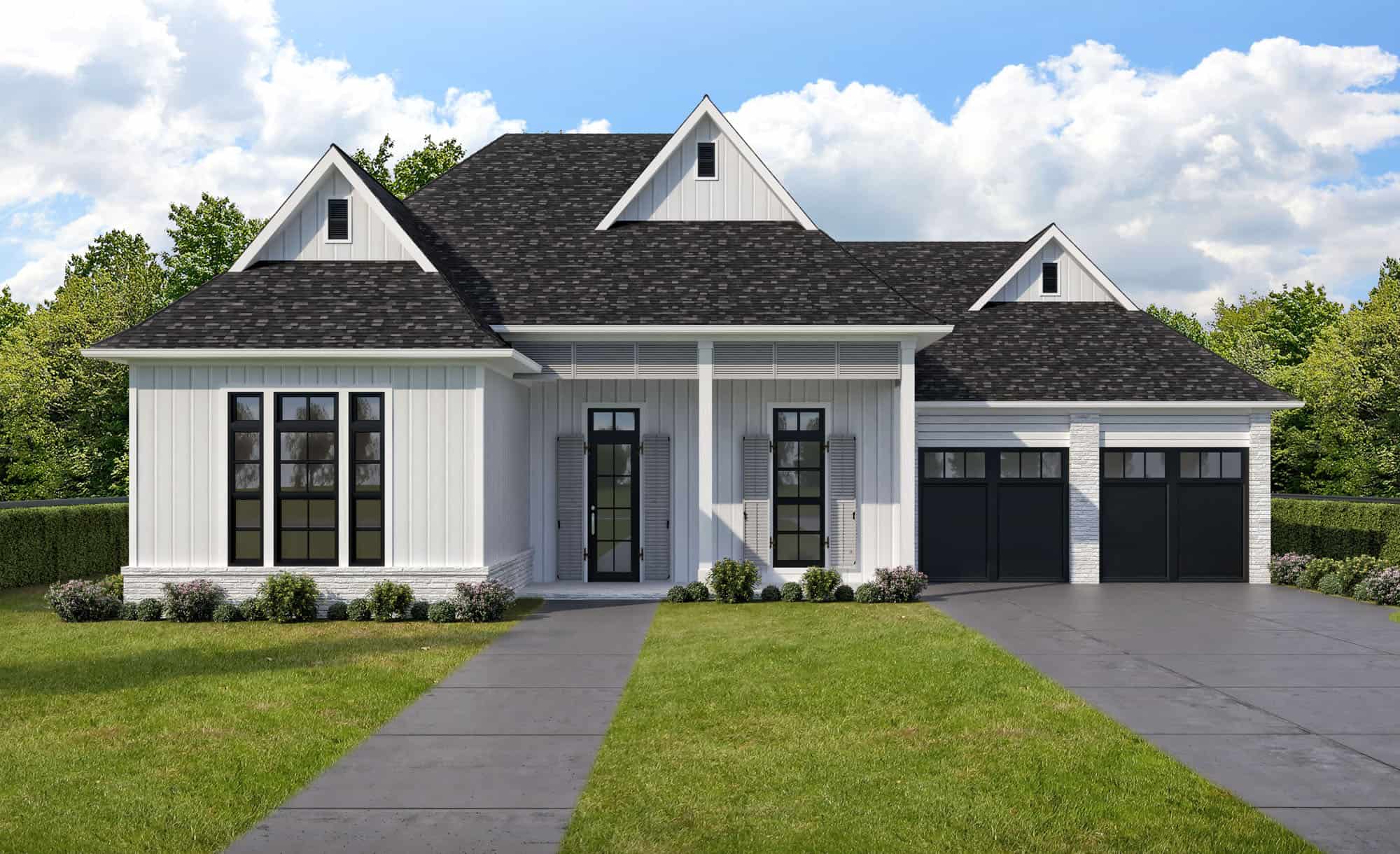 4-Bedroom, 2631 Sq Ft Ranch House Plan - 204-1030 - Front Exterior