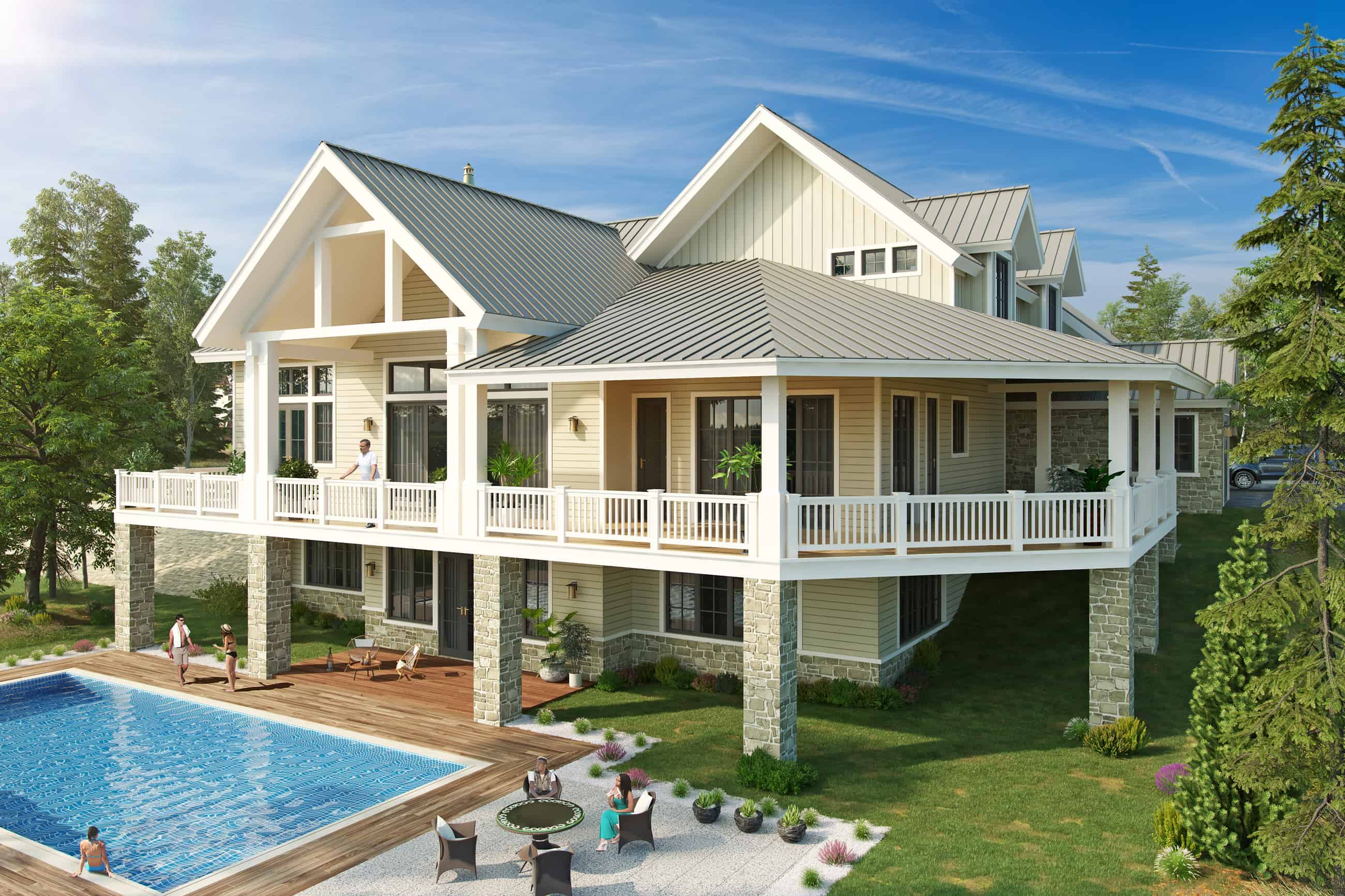 4-Bedroom, 5069 Sq Ft Farmhouse House - Plan #205-1005 - Front Exterior