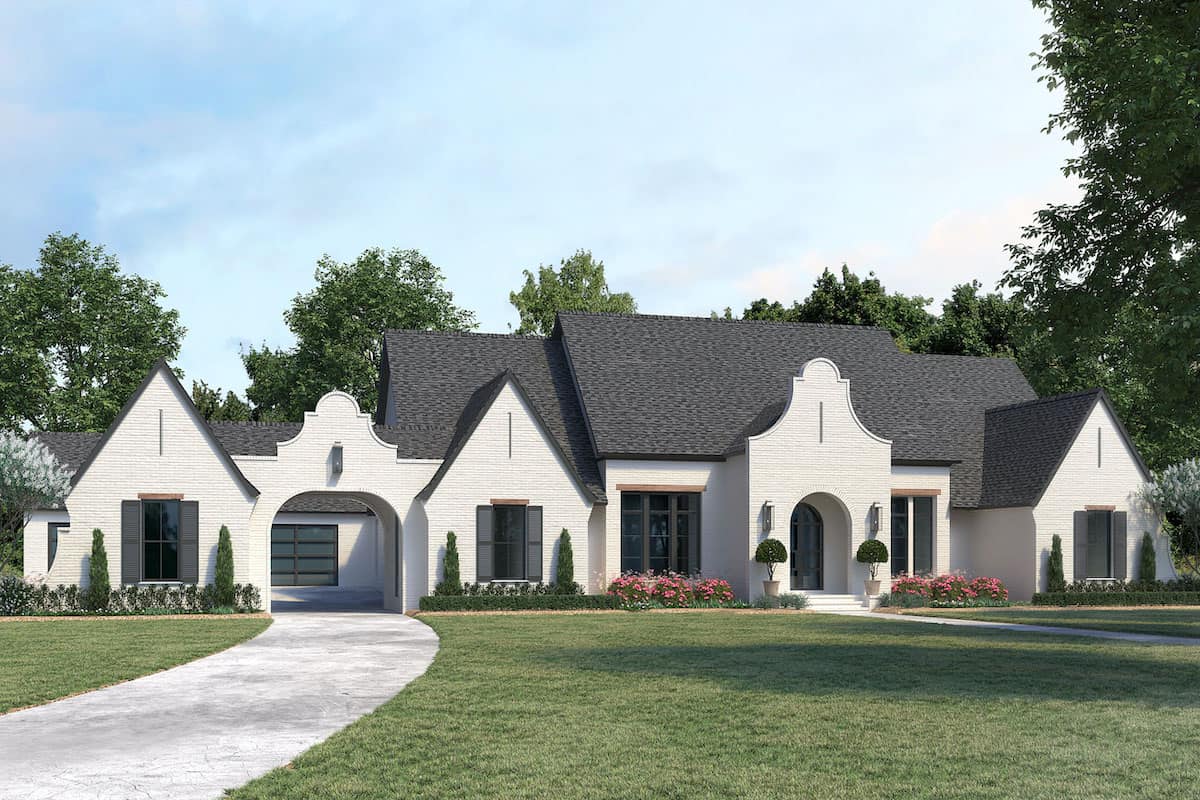 4-Bedroom, 3690 Sq Ft European Home Plan - 206-1032 - Main Exterior