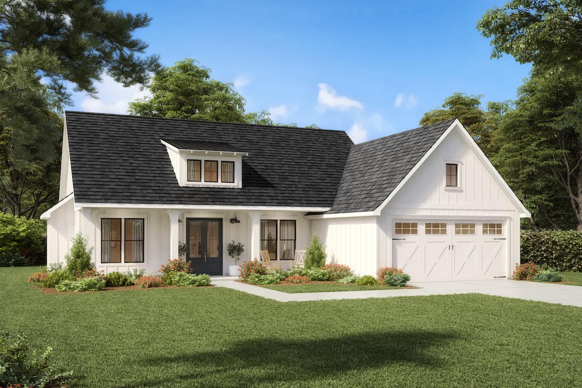 3-Bedroom, 1735 Sq Ft Ranch Home Plan - 206-1044 - Main Exterior