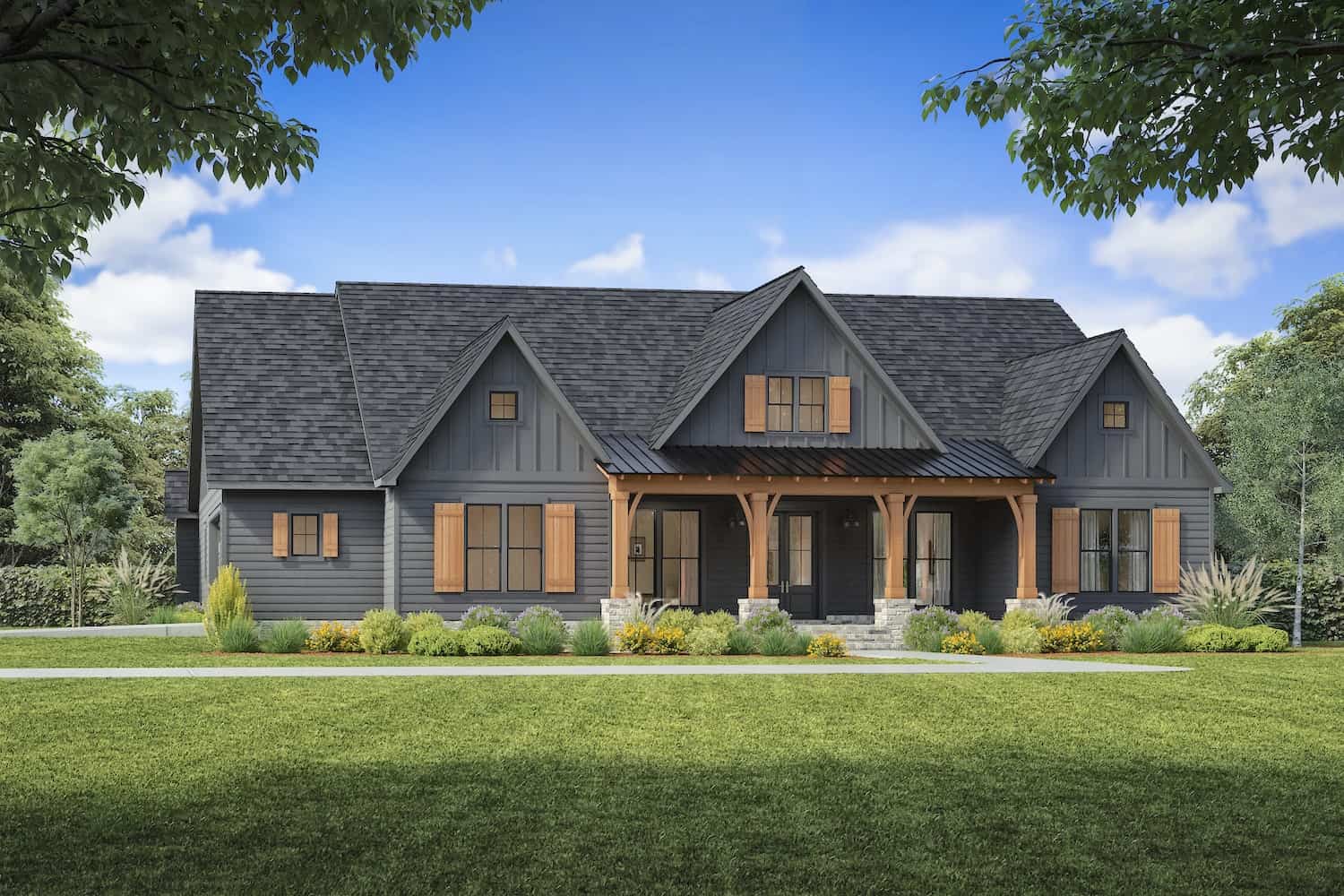 4-Bedroom, 2326 Sq Ft Ranch House Plan - 206-1054 - Front Exterior