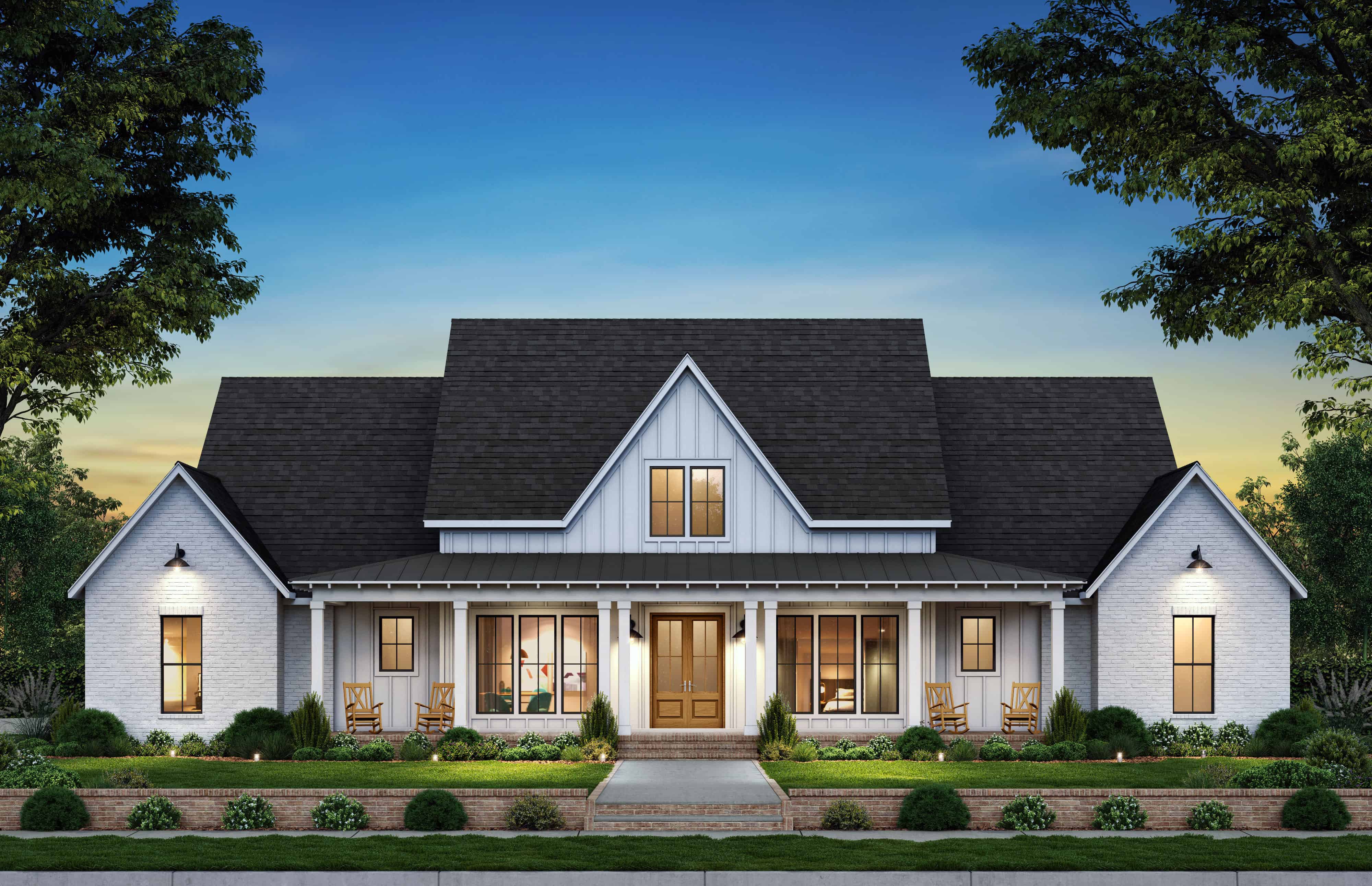 4-Bedroom, 3292 Sq Ft Contemporary House Plan - 206-1074 - Front Exterior