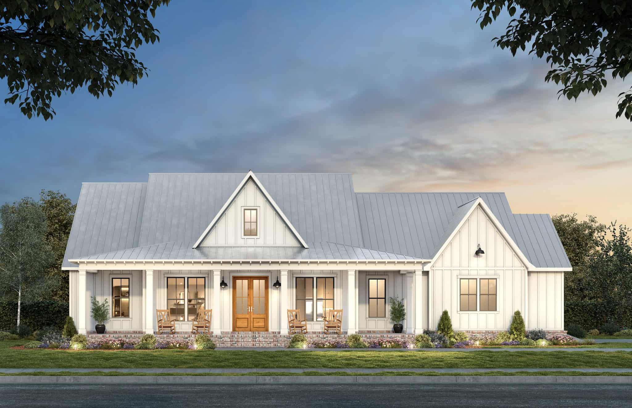 Modern Farmhouse Plan - 3 Bedrms, 2.5 Baths - 2101 Sq Ft #206-1095