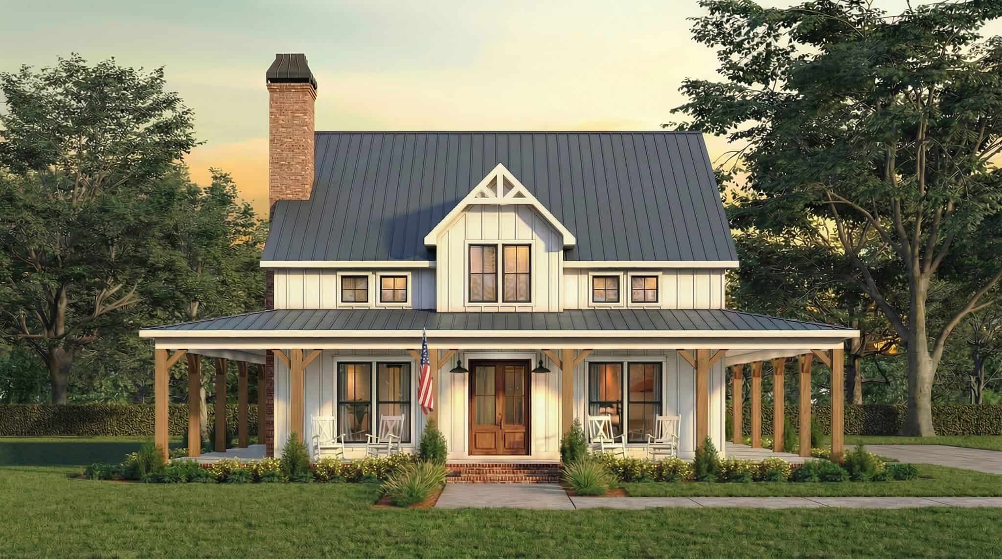 Farmhouse Floor Plan - 4 Bedrms, 3.5 Baths - 2585 Sq Ft - #206-1119