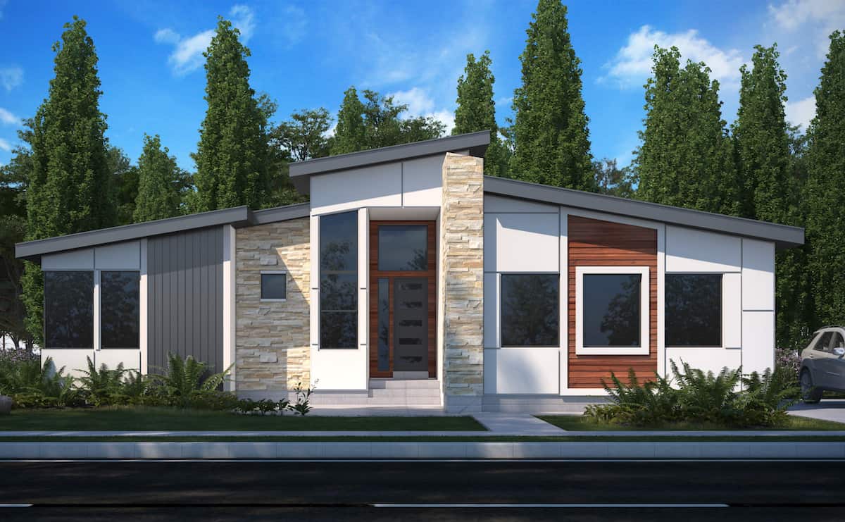 3-Bedroom, 1791 Sq Ft Contemporary Home - Plan #208-1023 - Main Exterior