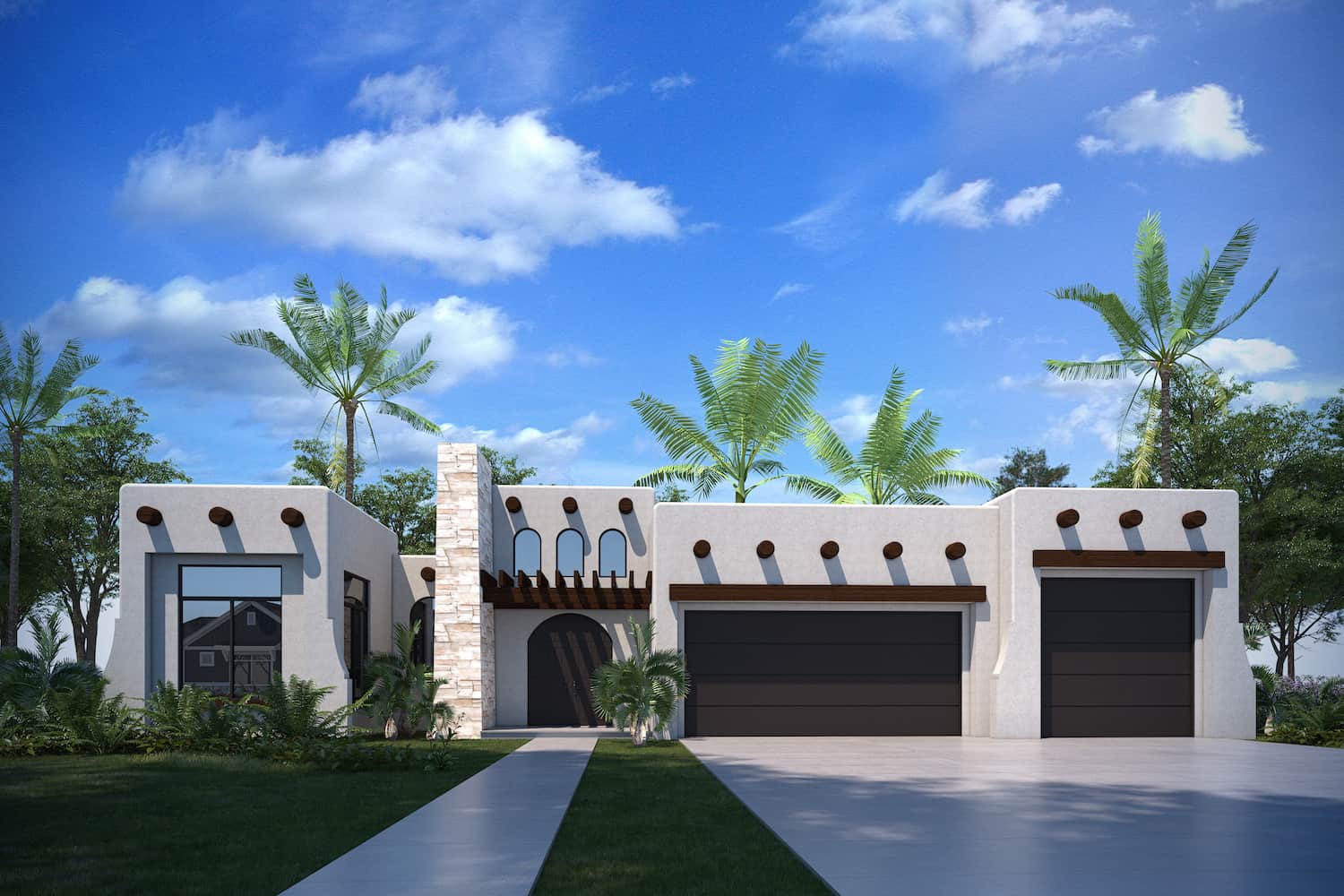 3-Bedroom, 1868 Sq Ft Southwest Home Plan - 208-1029 - Main Exterior