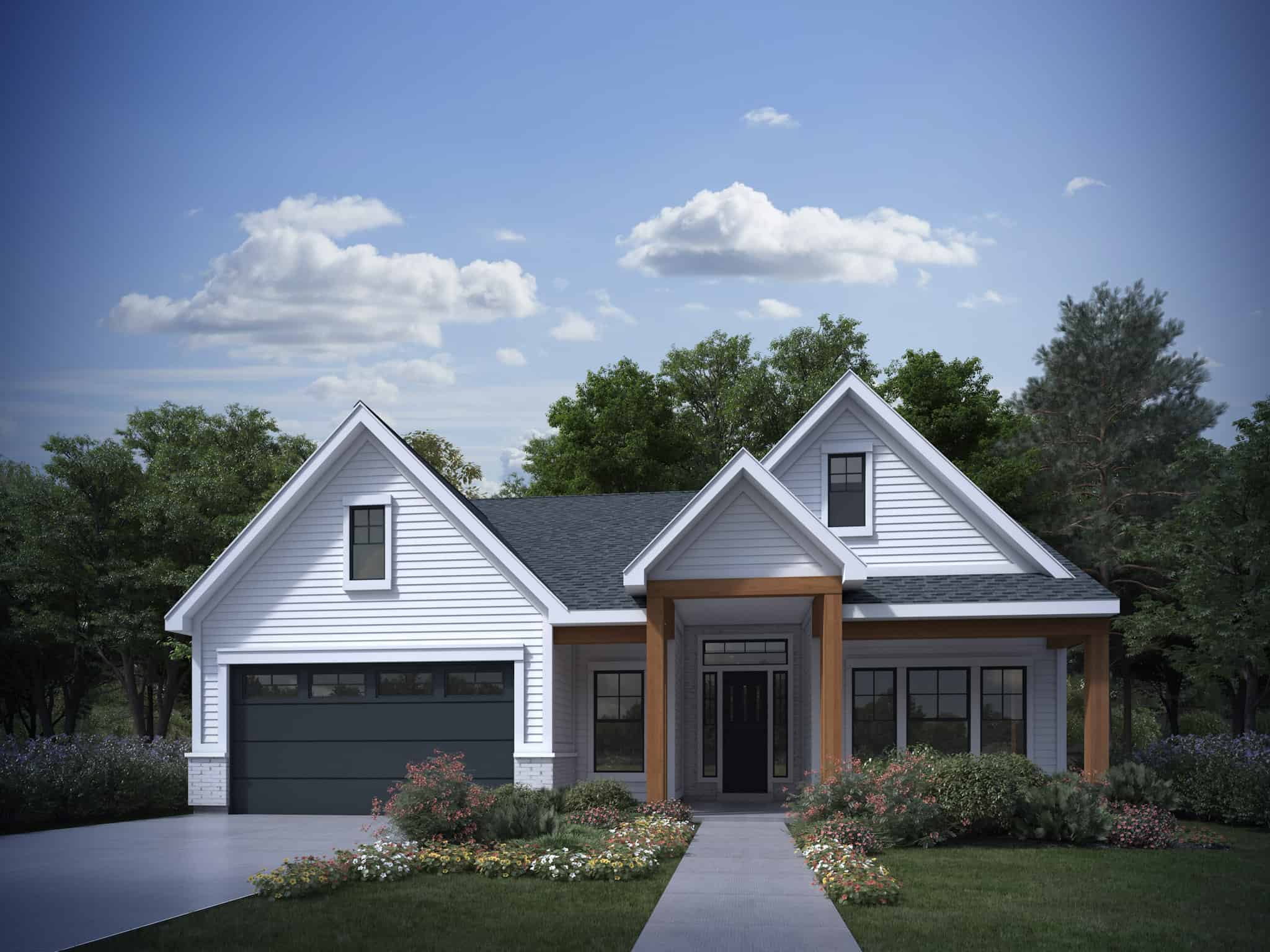 2-Bedroom, 1726 Sq Ft Craftsman House Plan - 208-1038 - Front Exterior