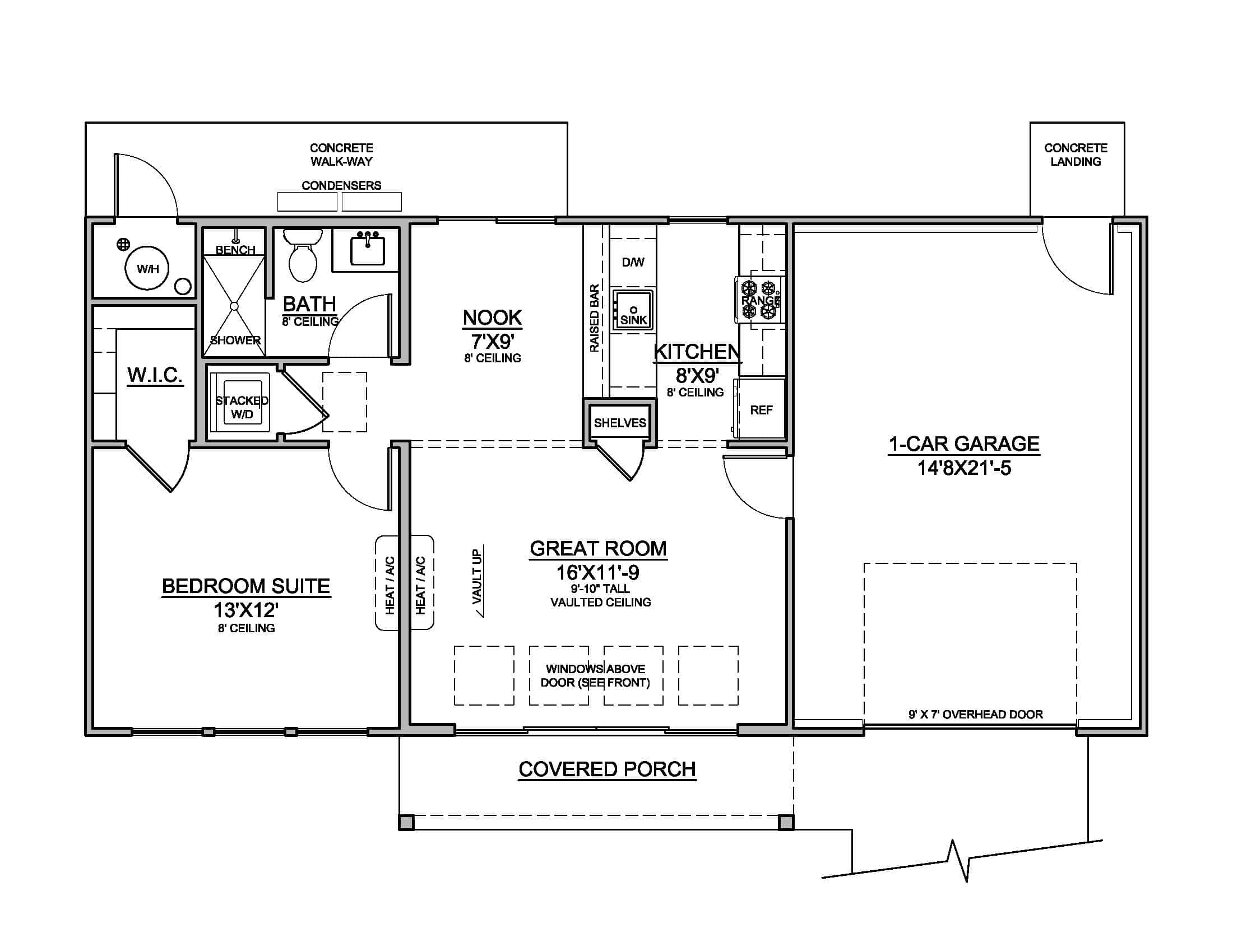 Tiny Contemporary ADU Plan - 1 Bed, 1 Bath - 660 Sq Ft - #208-1042
