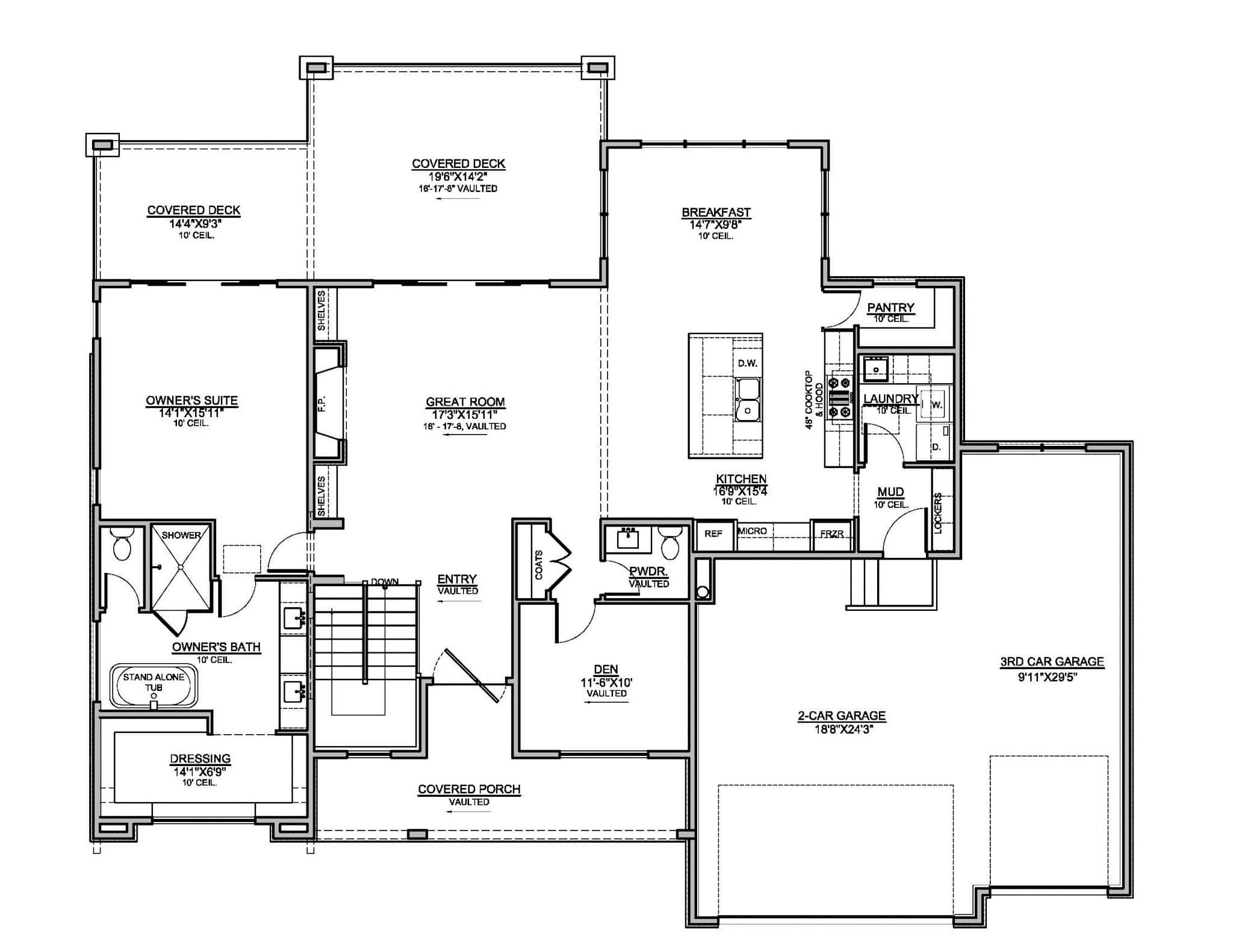 Modern Home Plan - 4 Bedrms, 3.5 Baths - 3743 Sq Ft - #208-1045