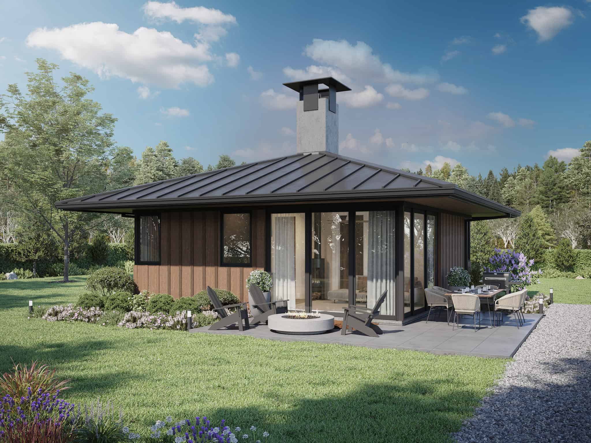 2-Bedroom, 576 Sq Ft Cottage Home Plan - 211-1010 - Main Exterior