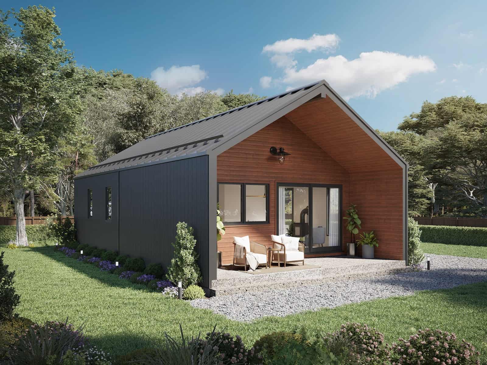 2-Bedroom, 900 Sq Ft Contemporary House Plan - 211-1022 - Front Exterior