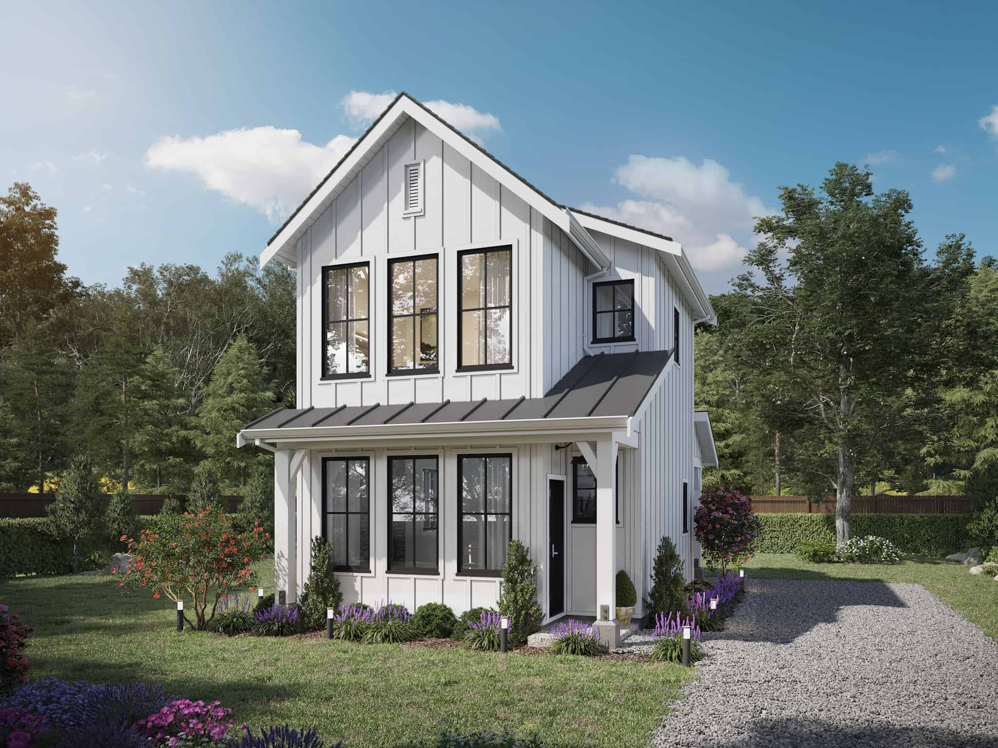 2-Bedroom, 900 Sq Ft Farmhouse House Plan - 211-1027 - Front Exterior