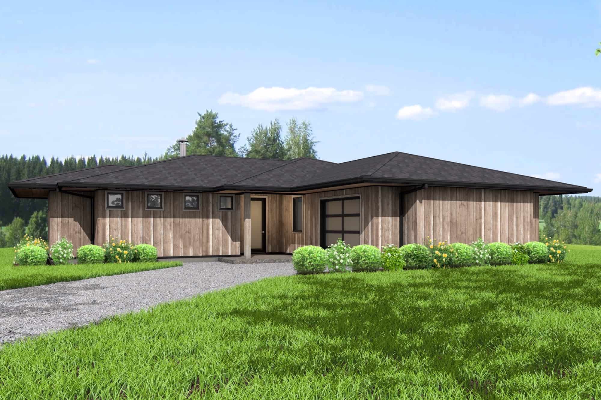 2-Bedroom, 1537 Sq Ft Ranch House Plan - 211-1036 - Front Exterior2