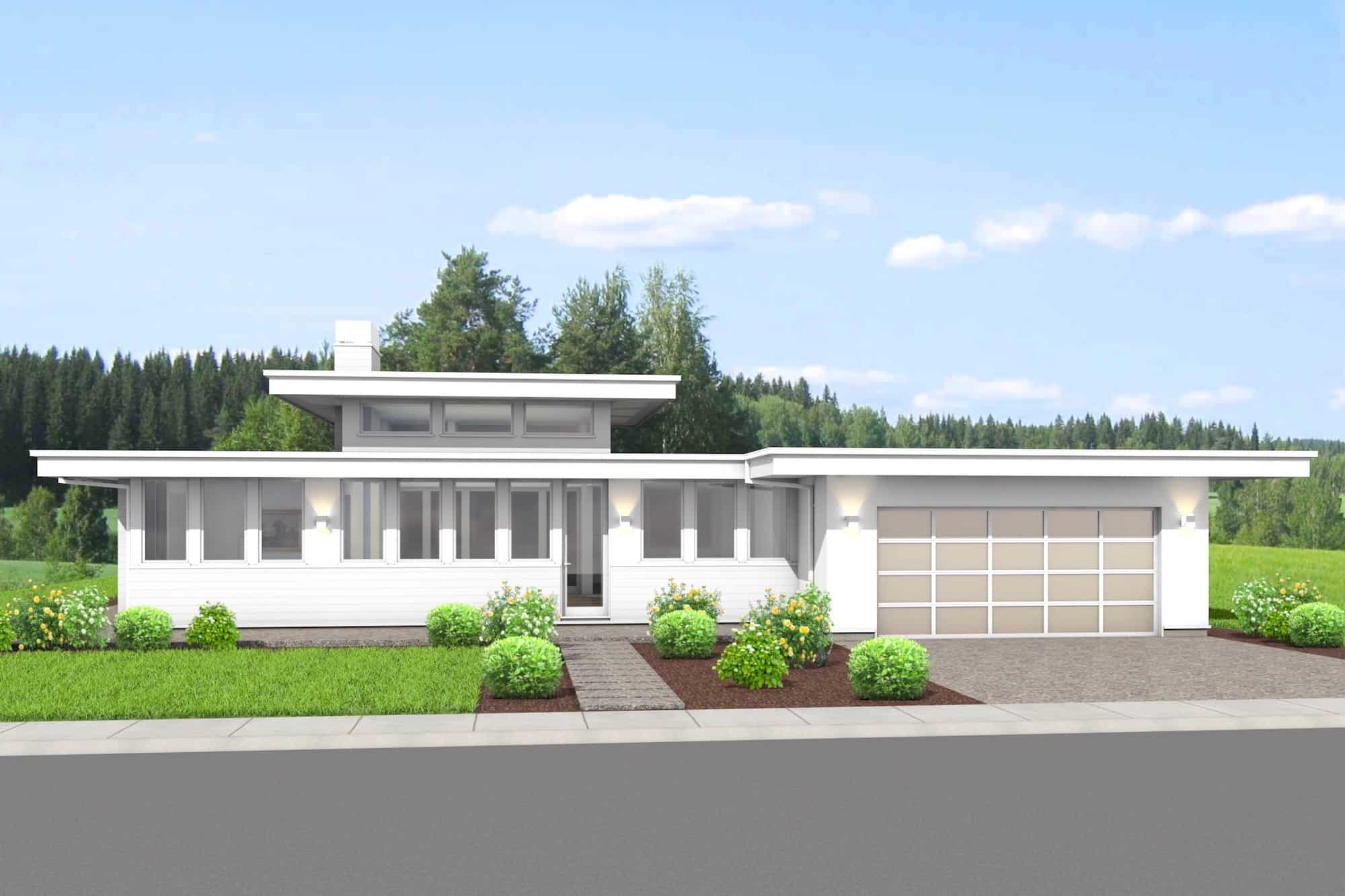 3-Bedroom, 2250 Sq Ft Modern House Plan - 211-1043 - Front Exterior