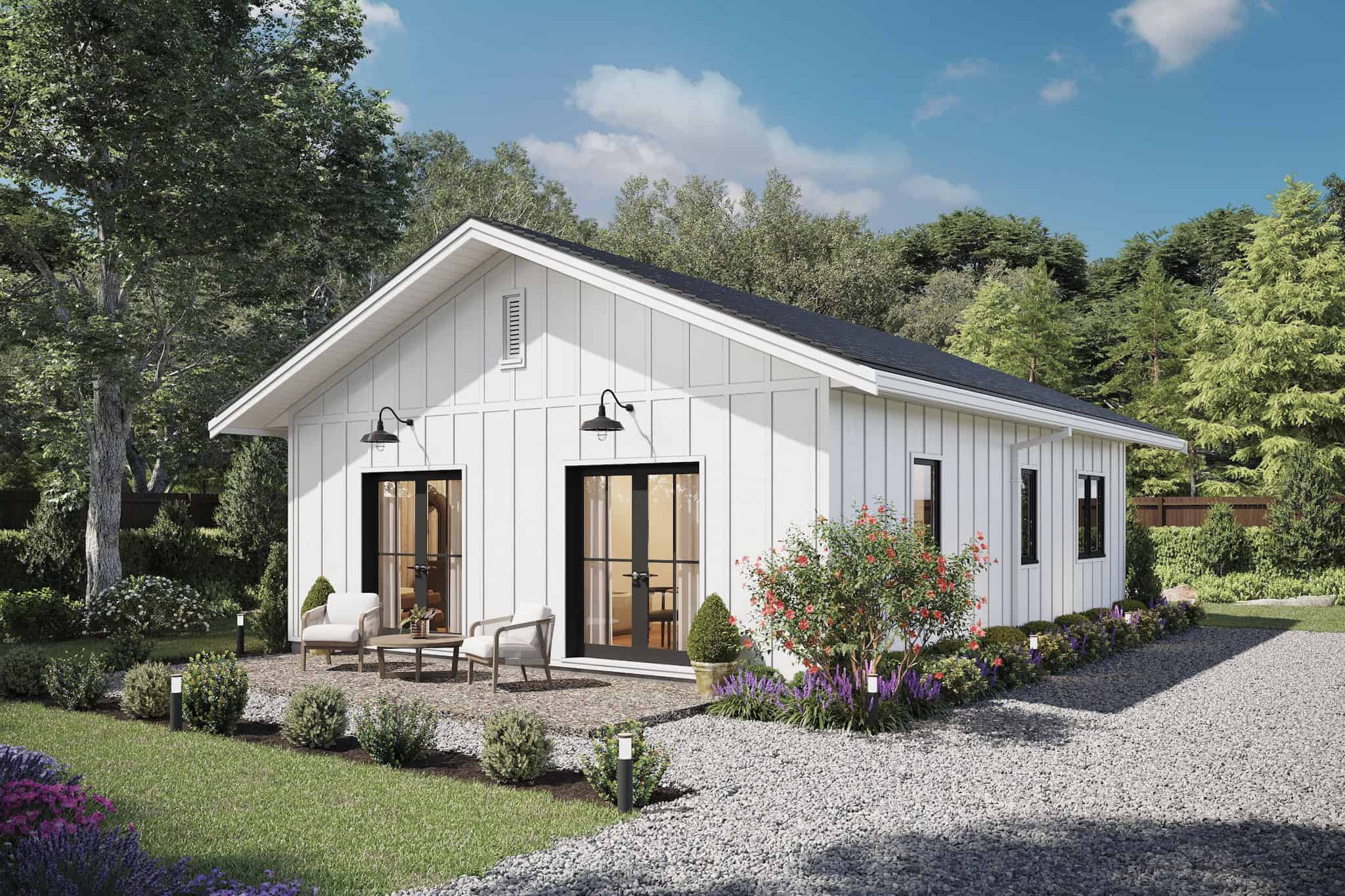 2-Bedroom, 800 Sq Ft Farmhouse House Plan - 211-1072 - Front Exterior