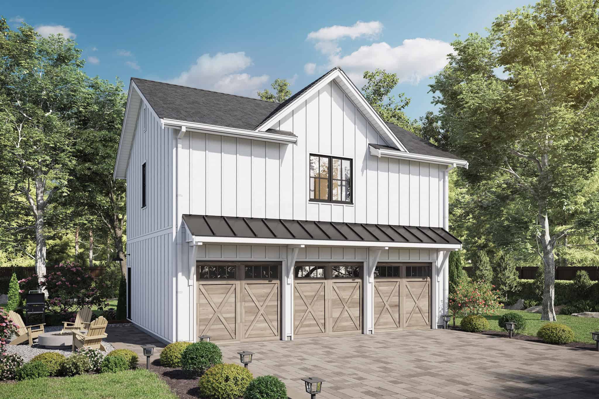 2-Bedroom, 899 Sq Ft Garage w/Apartments Home Plan #211-1091