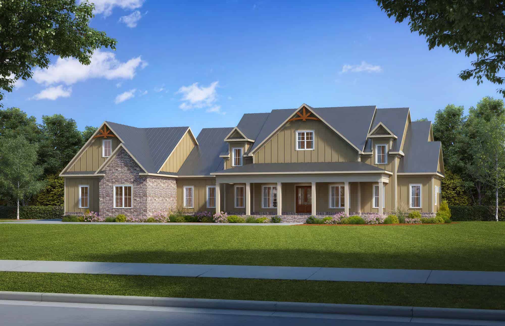 Modern Farmhouse Floor Plan - 4 Bedrms, 4.5 Baths - 3450 Sq Ft