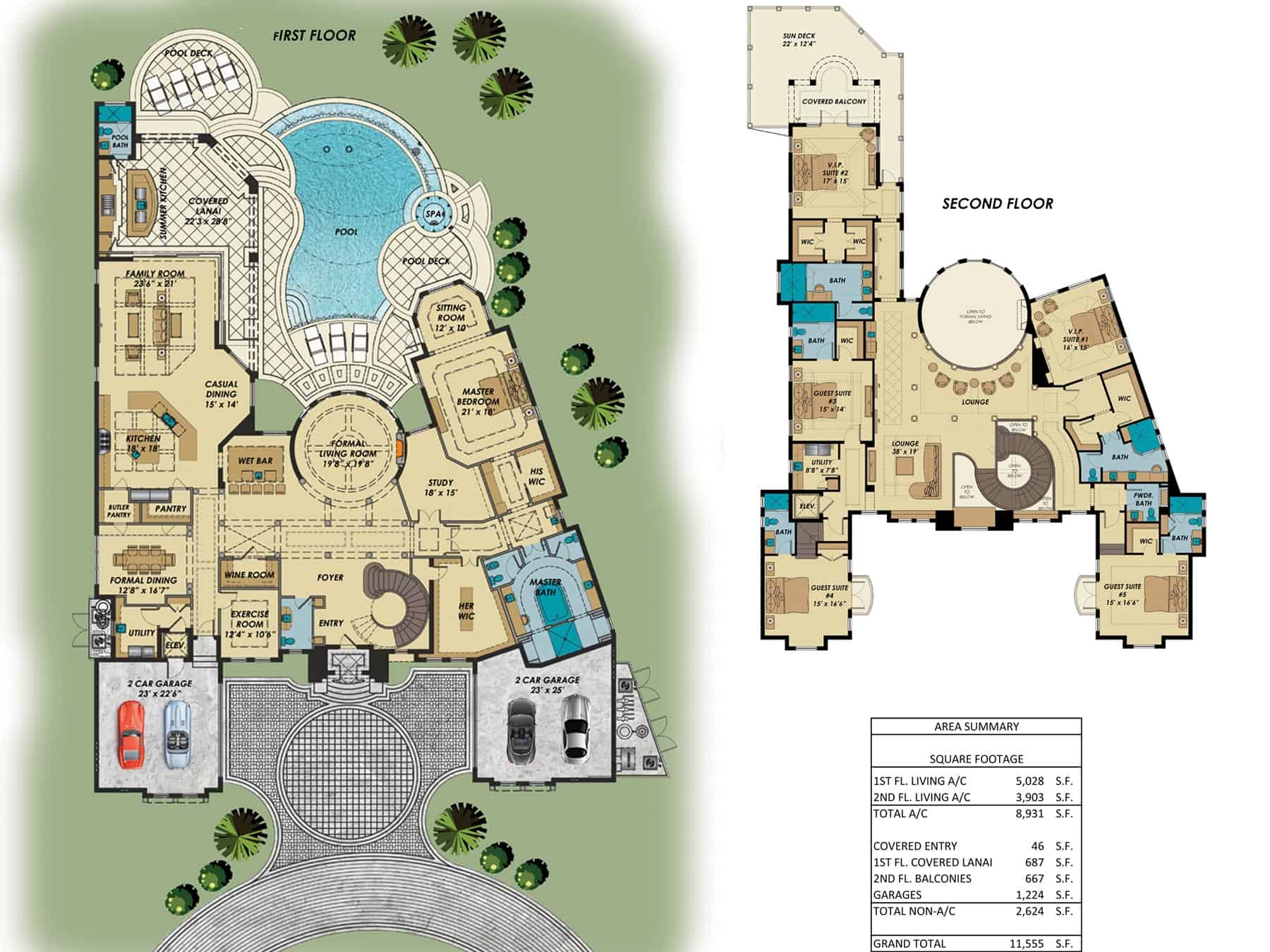 Luxury Floor Plan - 6 Bedrms, 7.5 Baths - 8931 Sq Ft - #219-1006