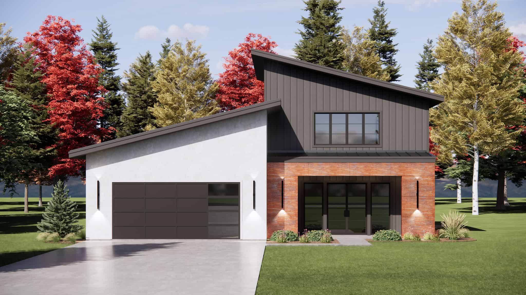 Mid-Century Modern Plan - 4 Bedrms, 3.5 Baths - 2410 Sq Ft - #220-1034