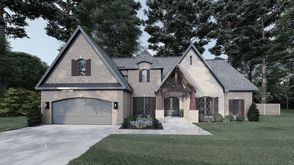 4-Bedroom, 2570 Sq Ft European Home Plan - 221-1002 - Main Exterior