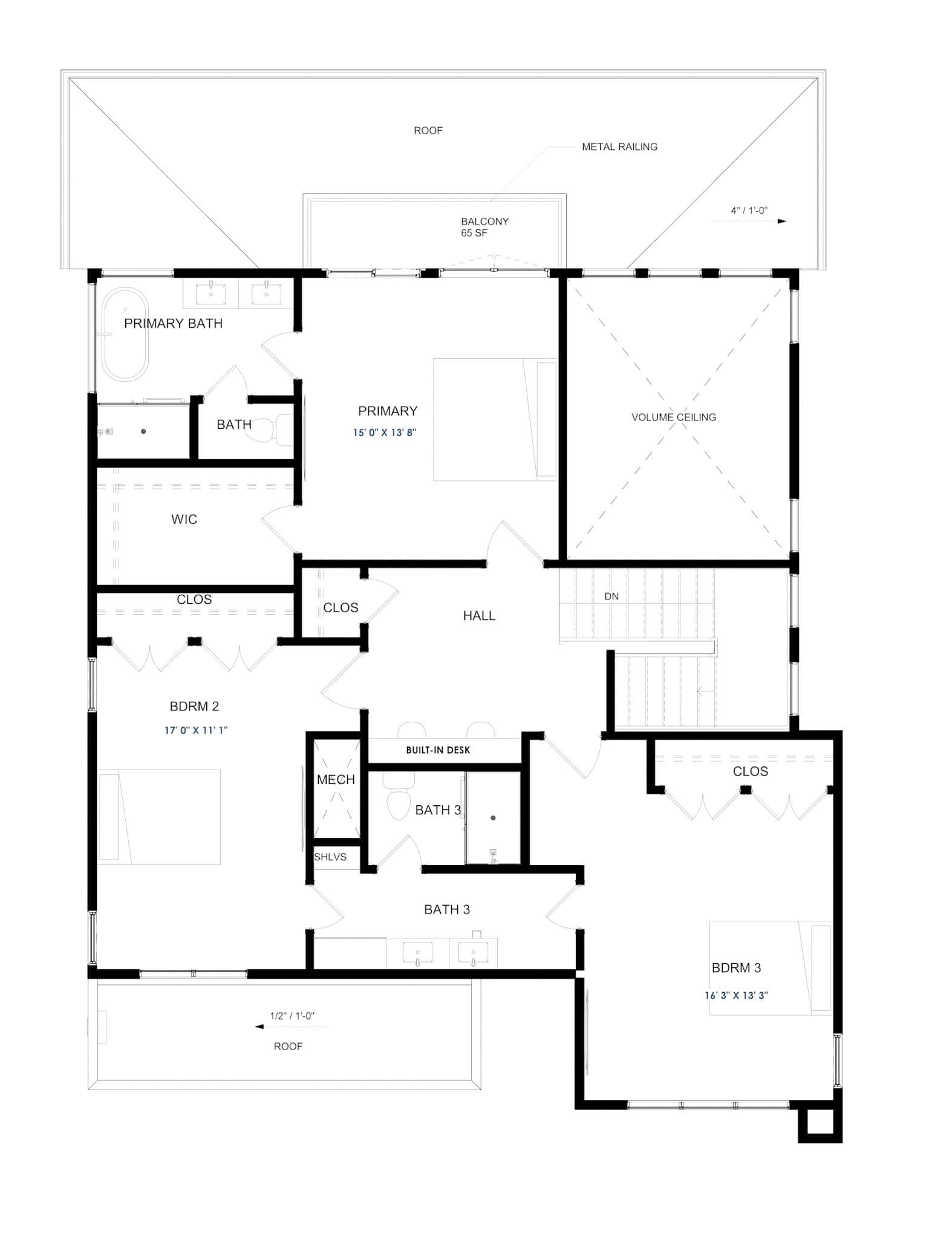 Modern Home Plan - 4 Bedrms, 3 Baths - 2330 Sq Ft - #223-1018