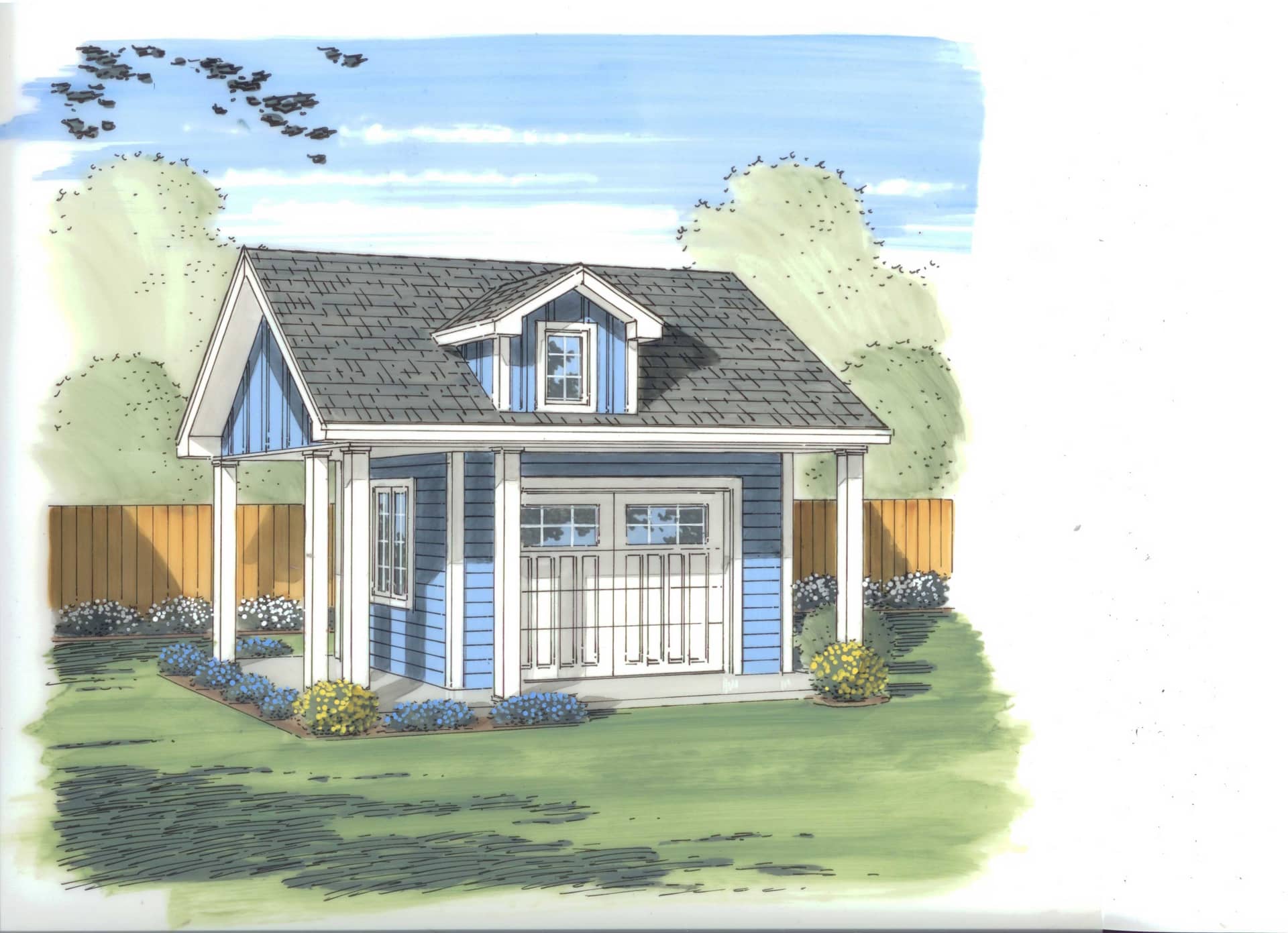 This is the front elevation of these shed plans.