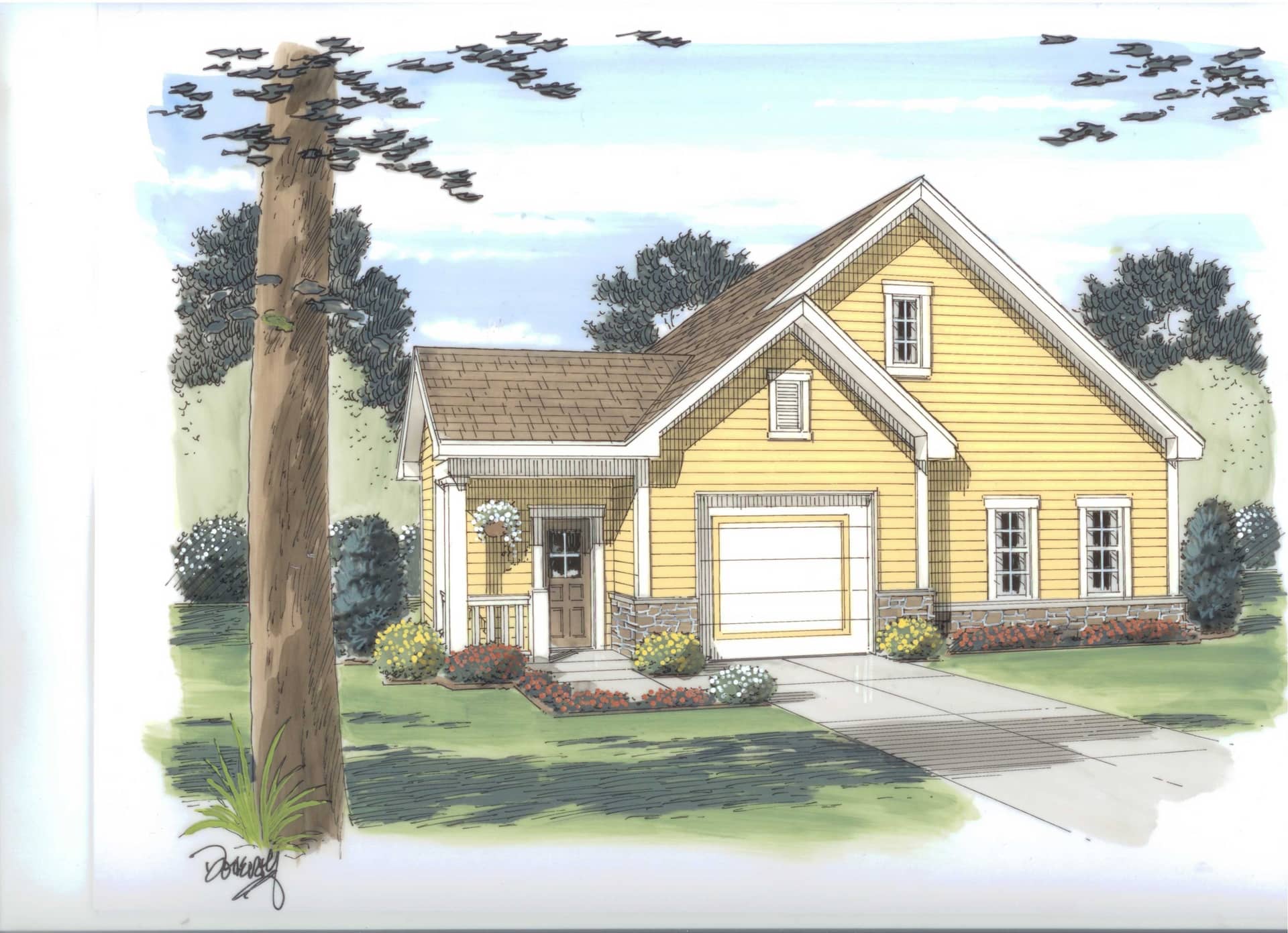 Front elevation of Garage home (ThePlanCollection: House Plan #100-1116)