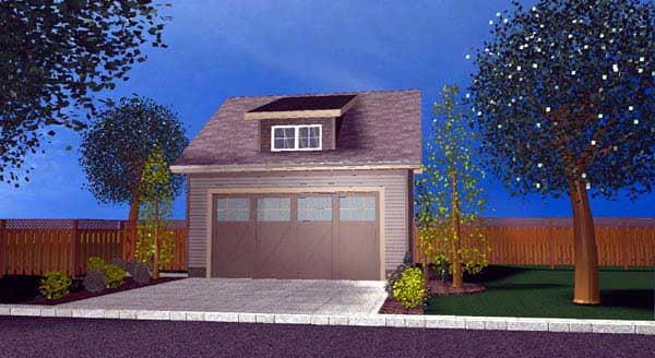 Front elevation of Garage (ThePlanCollection: House Plan #100-1134)