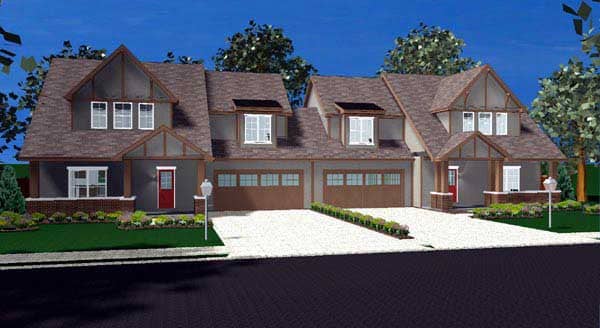 Front elevation of Contemporary home (ThePlanCollection: House Plan #100-1135)