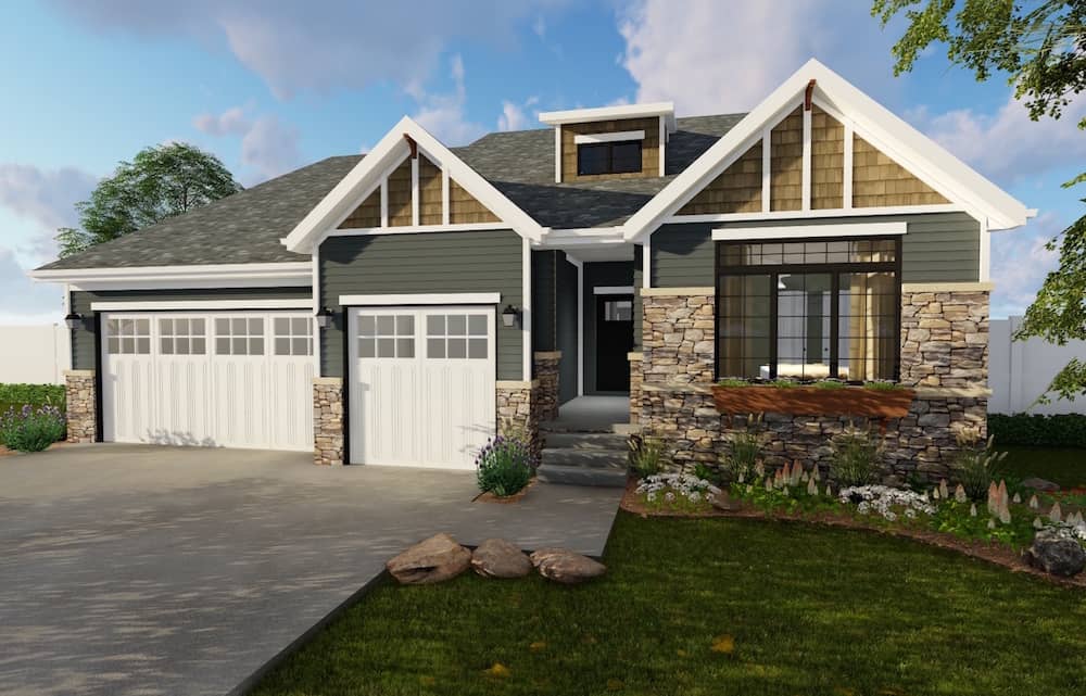 Color computer rendering of House Plan #100-1196