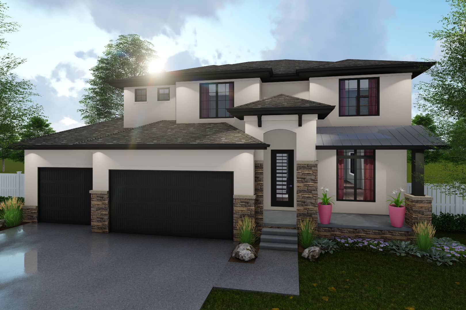 Front elevation of Mediterranean home (ThePlanCollection: House Plan #100-1230)