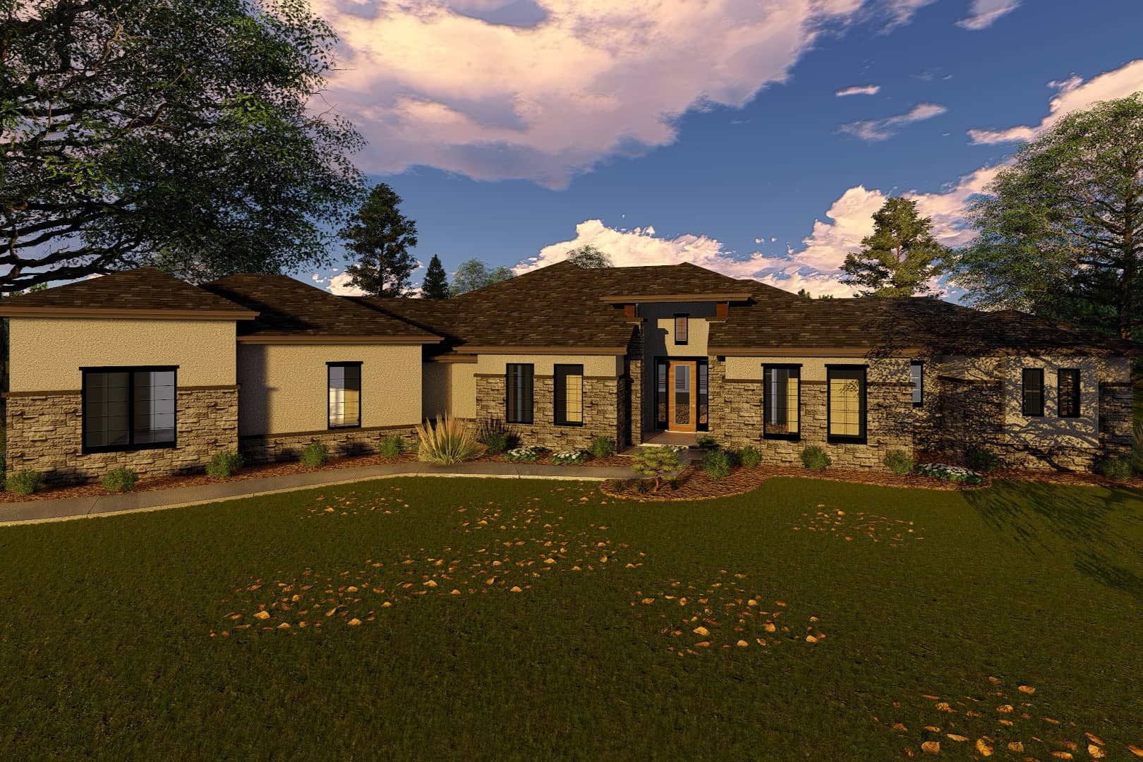 Front elevation of Mediterranean home (ThePlanCollection: House Plan #100-1233)