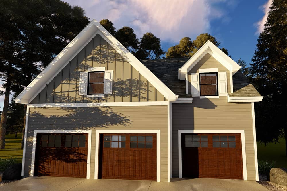 Front elevation of Craftsman home (ThePlanCollection: House Plan #100-1275)