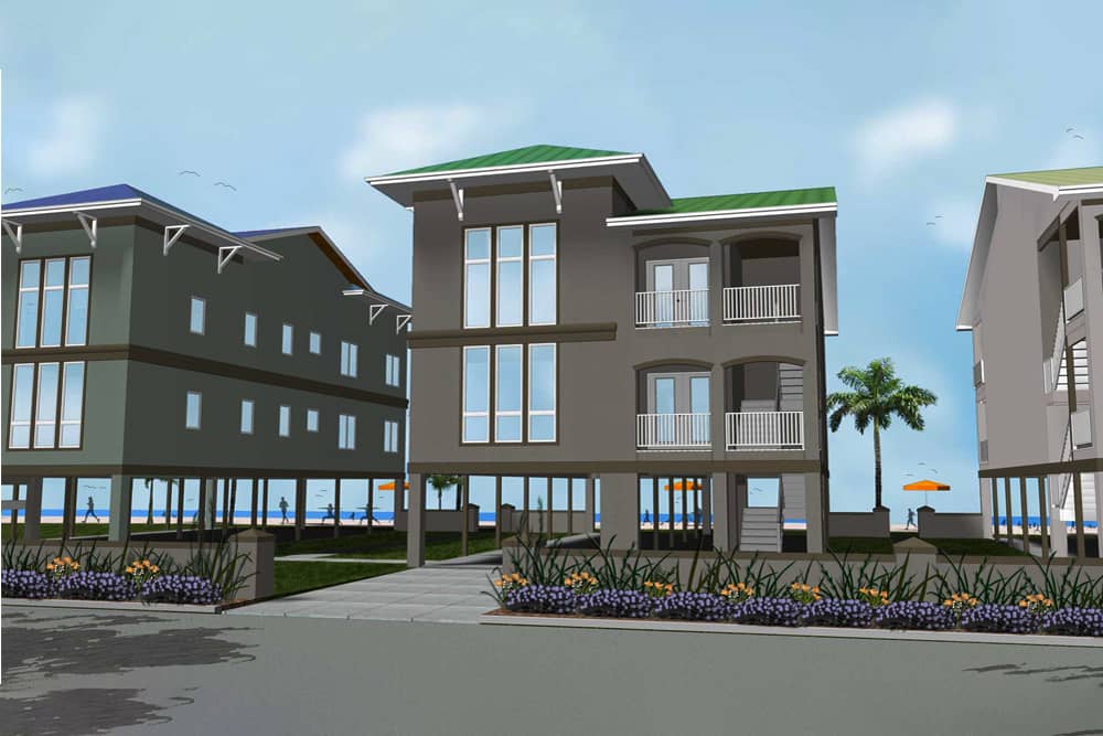 Front elevation of Coastal home (ThePlanCollection: House Plan #100-1286)