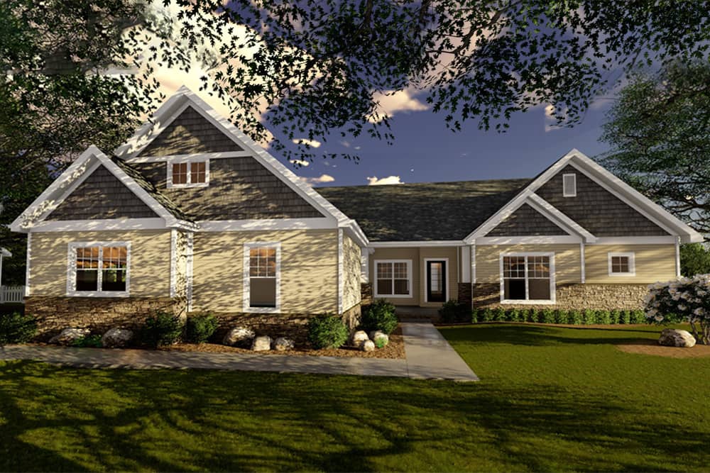 Front elevation of Cottage home (ThePlanCollection: House Plan #100-1320)