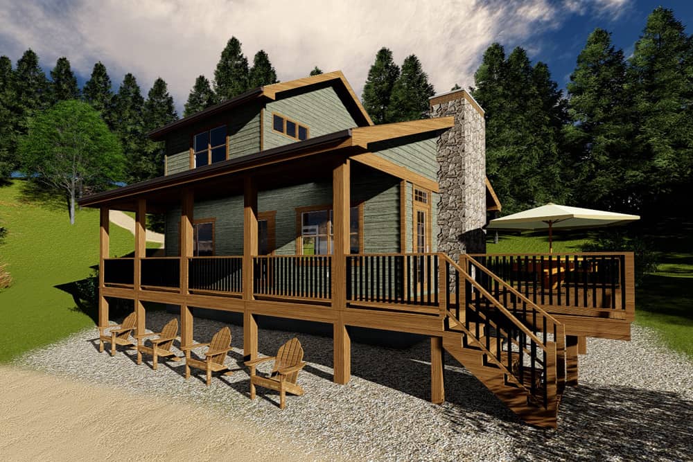 Front elevation of Cottage home (ThePlanCollection: House Plan #100-1341)