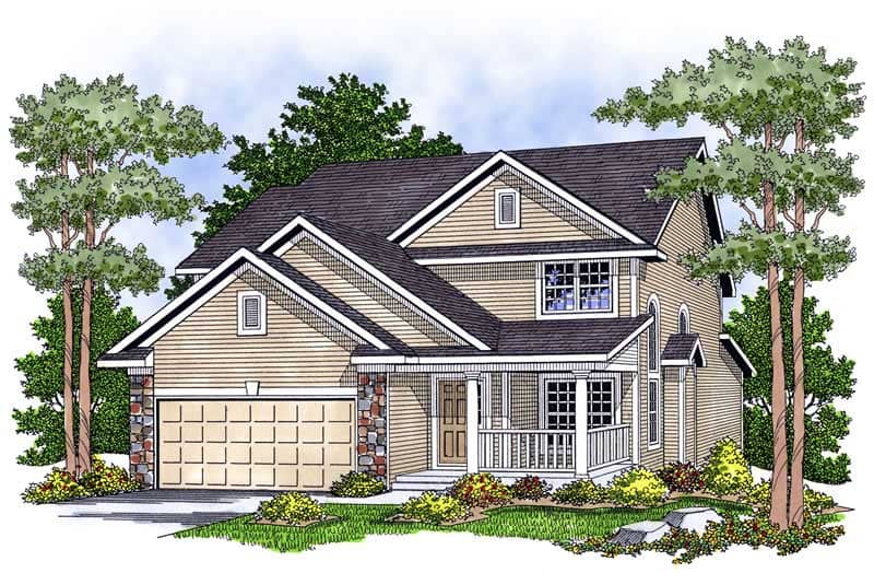 Front elevation of Country home (ThePlanCollection: House Plan #101-1703)