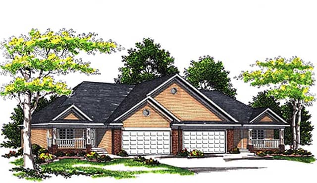 Duplex Ranch Home with 2 Bdrms, 1300 Sq Ft Per Unit | Floor Plan #101-1766