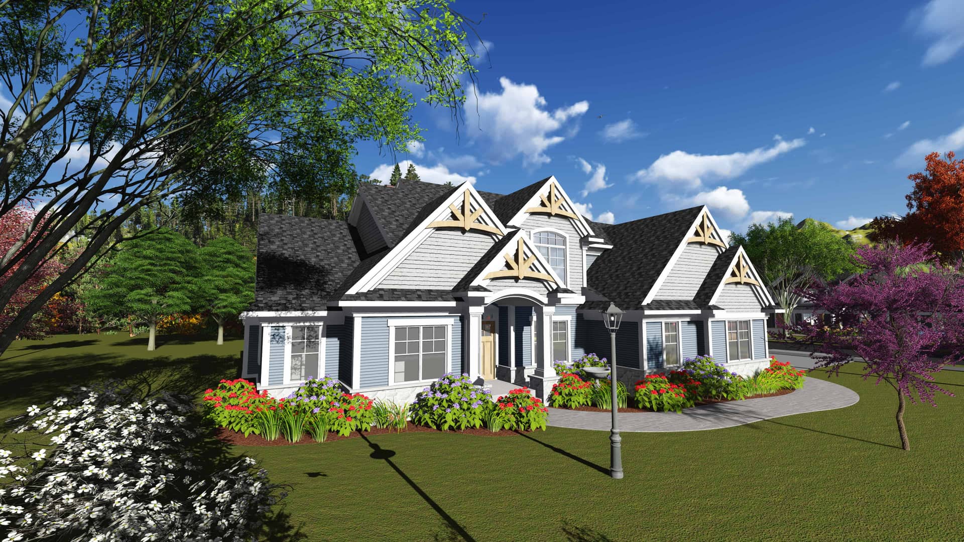 Front elevation of Southern home (ThePlanCollection: House Plan #101-1893)